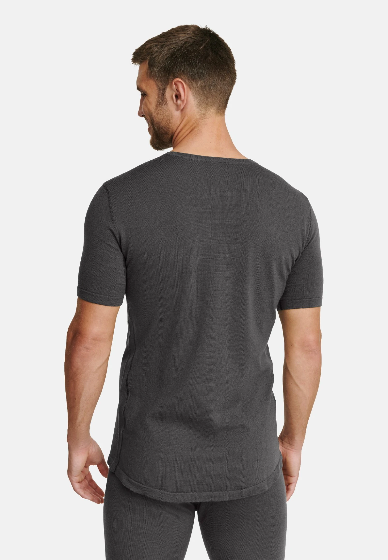 Merino - T-Shirt Basic - Dark Grey 4 Merino - T-Shirt Basic - Dark Grey - Afbeelding 2